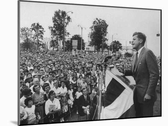 Senator John F. Kennedy During His Campaign For Presidency-Paul Schutzer-Mounted Photographic Print