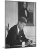 Senator John F. Kennedy in His Office after Being Nominated for President at Democratic Convention-Alfred Eisenstaedt-Mounted Photographic Print