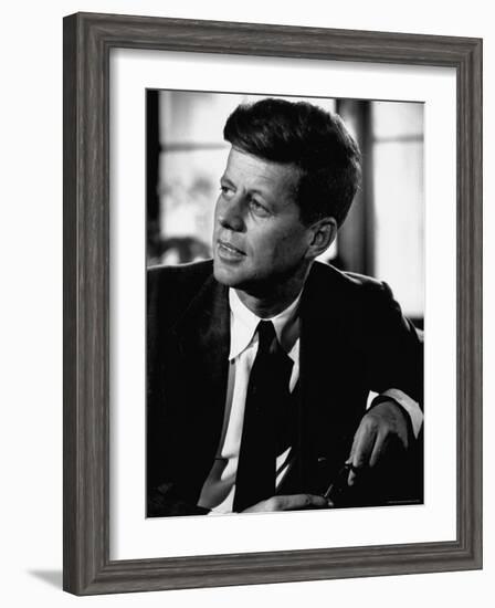 Senator John F. Kennedy, Posing For Picture-Hank Walker-Framed Photographic Print