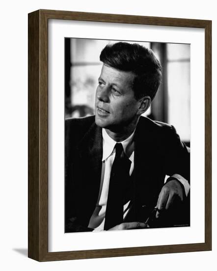 Senator John F. Kennedy, Posing For Picture-Hank Walker-Framed Photographic Print