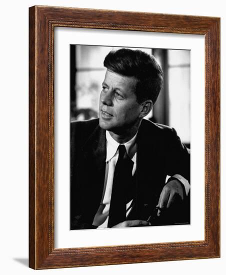 Senator John F. Kennedy, Posing For Picture-Hank Walker-Framed Photographic Print