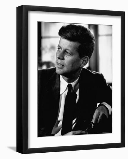 Senator John F. Kennedy, Posing For Picture-Hank Walker-Framed Photographic Print