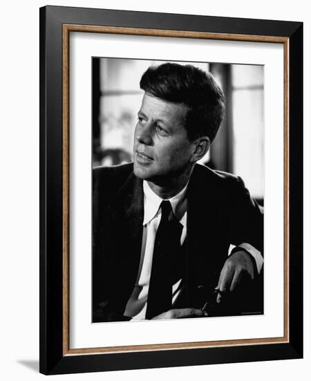 Senator John F. Kennedy, Posing For Picture-Hank Walker-Framed Photographic Print