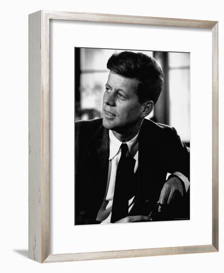 Senator John F. Kennedy, Posing For Picture-Hank Walker-Framed Photographic Print