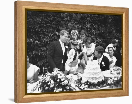 Senator John F. Kennedy with His Bride Jacqueline at Their Wedding Reception-Lisa Larsen-Framed Premier Image Canvas