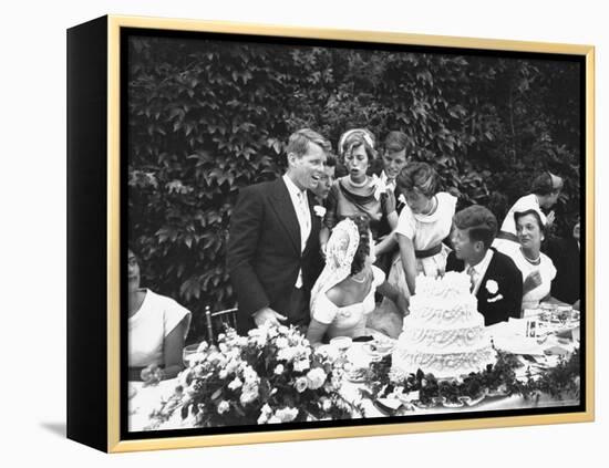 Senator John F. Kennedy with His Bride Jacqueline at Their Wedding Reception-Lisa Larsen-Framed Premier Image Canvas