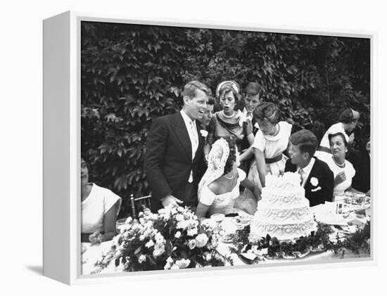 Senator John F. Kennedy with His Bride Jacqueline at Their Wedding Reception-Lisa Larsen-Framed Premier Image Canvas