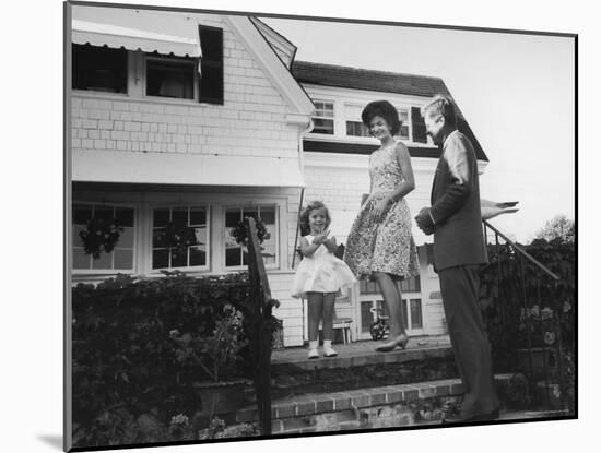 Senator John F. Kennedy with Wife Jackie and Daughter Caroline at Family Summer Home-Paul Schutzer-Mounted Photographic Print