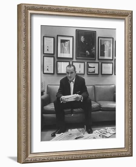 Senator Lyndon B. Johnson at the Time of the Senate Filibuster Concerning Civil Rights-Ed Clark-Framed Photographic Print