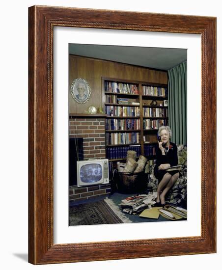 Senator Margaret Chase Smith in Her Home, Talking on the Telephone-Alfred Eisenstaedt-Framed Photographic Print