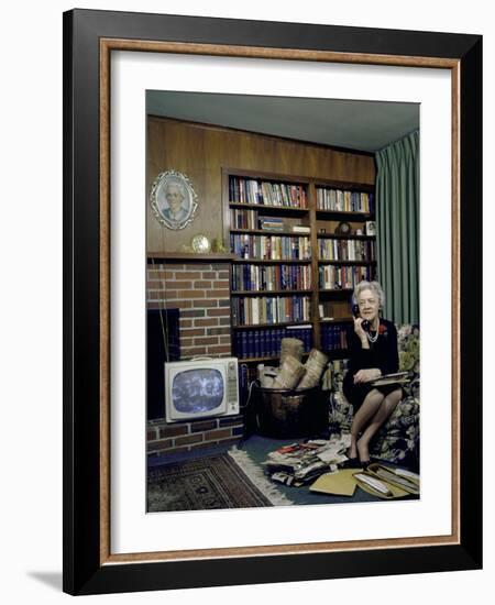 Senator Margaret Chase Smith in Her Home, Talking on the Telephone-Alfred Eisenstaedt-Framed Photographic Print