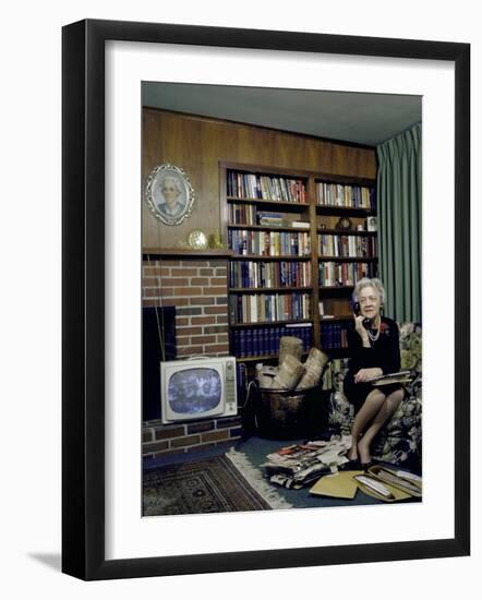 Senator Margaret Chase Smith in Her Home, Talking on the Telephone-Alfred Eisenstaedt-Framed Photographic Print