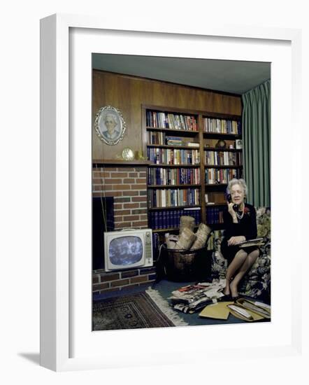 Senator Margaret Chase Smith in Her Home, Talking on the Telephone-Alfred Eisenstaedt-Framed Photographic Print