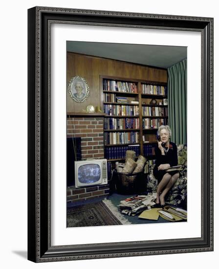 Senator Margaret Chase Smith in Her Home, Talking on the Telephone-Alfred Eisenstaedt-Framed Photographic Print