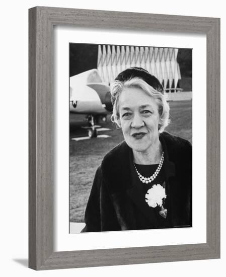 Senator Margaret Chase Smith on Grounds of Air Force Academy-Leonard Mccombe-Framed Photographic Print