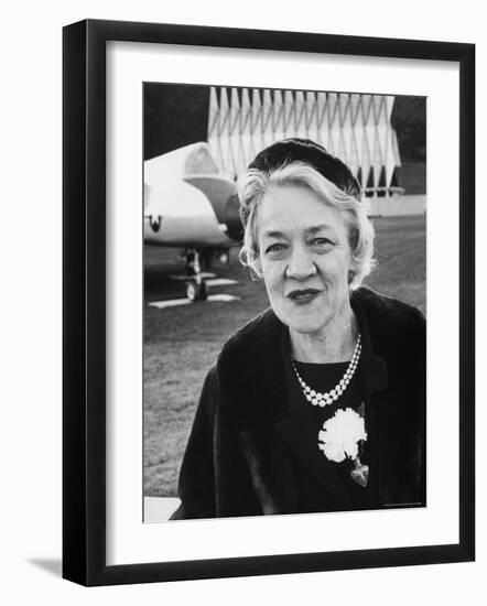 Senator Margaret Chase Smith on Grounds of Air Force Academy-Leonard Mccombe-Framed Photographic Print
