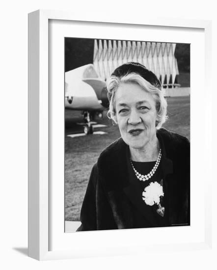 Senator Margaret Chase Smith on Grounds of Air Force Academy-Leonard Mccombe-Framed Photographic Print