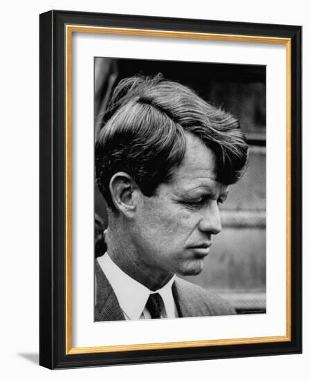 Senator Robert F. Kennedy Arriving at La Guardia Airport-Loomis Dean-Framed Photographic Print
