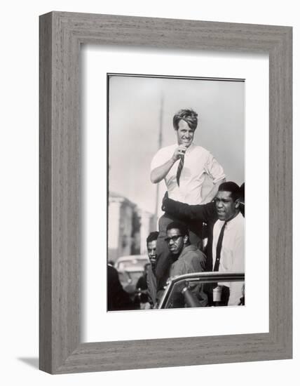 Senator Robert F. Kennedy Campaigning During the California Primary-Bill Eppridge-Framed Photographic Print