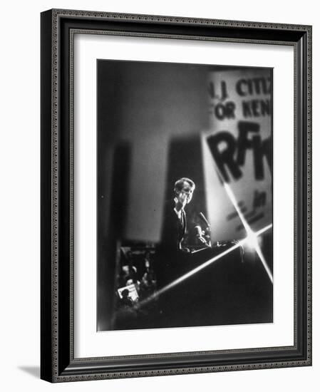 Senator Robert F. Kennedy Campaigning in Camden-null-Framed Photographic Print