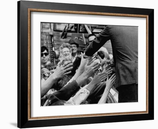 Senator Robert F. Kennedy Campaigning in Indiana During Presidential Primary-Bill Eppridge-Framed Photographic Print