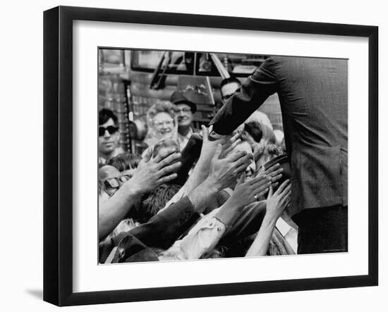 Senator Robert F. Kennedy Campaigning in Indiana During Presidential Primary-Bill Eppridge-Framed Photographic Print