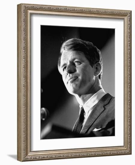 Senator Robert F. Kennedy Campaigning in Indiana Presidential Primary-null-Framed Photographic Print