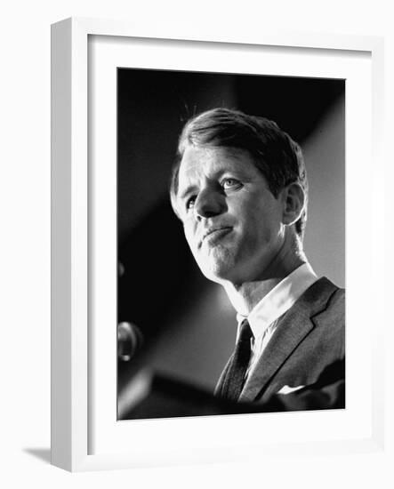 Senator Robert F. Kennedy Campaigning in Indiana Presidential Primary-null-Framed Photographic Print