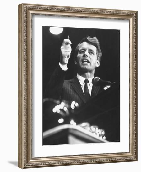 Senator Robert F. Kennedy Speaking at the University of Mississippi-Francis Miller-Framed Photographic Print