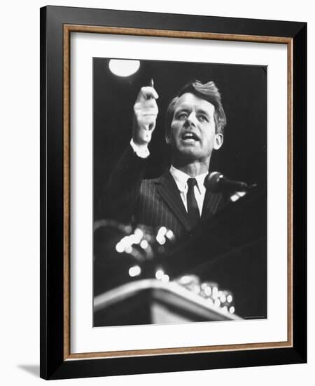 Senator Robert F. Kennedy Speaking at the University of Mississippi-Francis Miller-Framed Photographic Print