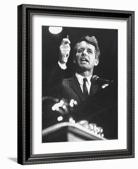 Senator Robert F. Kennedy Speaking at the University of Mississippi-Francis Miller-Framed Photographic Print