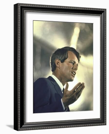 Senator Robert Kennedy on Campaign Trail During Presidential Primary Season-Bill Eppridge-Framed Photographic Print