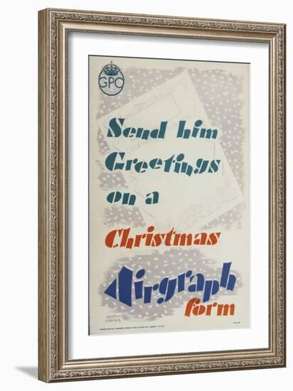 Send Him Greetings on a Christmas Airgraph Form-Austin Cooper-Framed Art Print