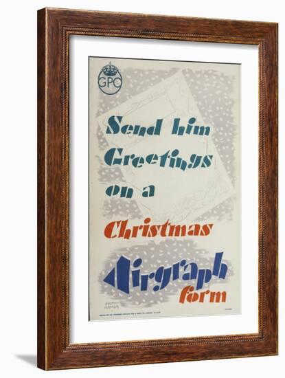 Send Him Greetings on a Christmas Airgraph Form-Austin Cooper-Framed Art Print