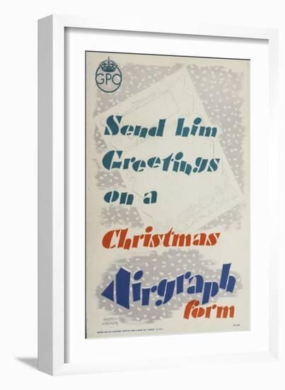 Send Him Greetings on a Christmas Airgraph Form-Austin Cooper-Framed Art Print