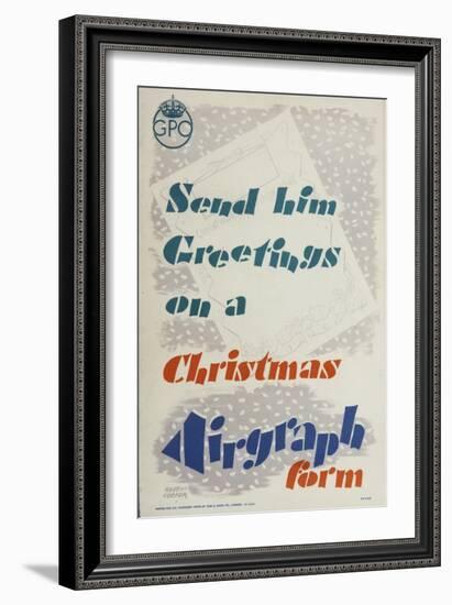 Send Him Greetings on a Christmas Airgraph Form-Austin Cooper-Framed Art Print