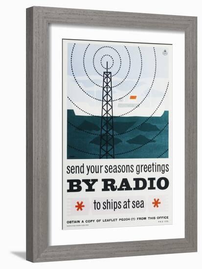 Send Your Christmas Greetings by Radio to Ships at Sea-null-Framed Art Print