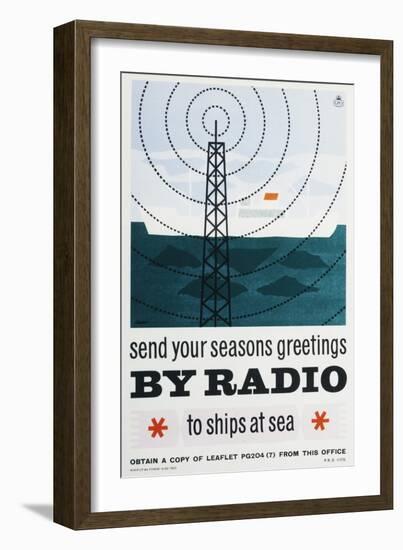 Send Your Christmas Greetings by Radio to Ships at Sea-null-Framed Art Print