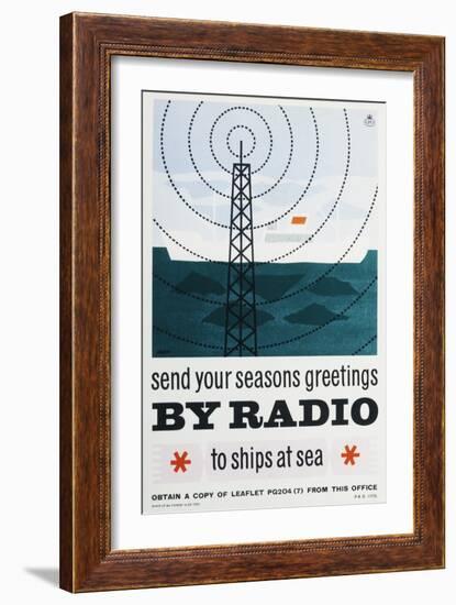 Send Your Christmas Greetings by Radio to Ships at Sea-null-Framed Art Print