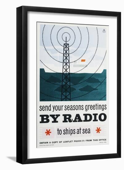 Send Your Christmas Greetings by Radio to Ships at Sea-null-Framed Art Print