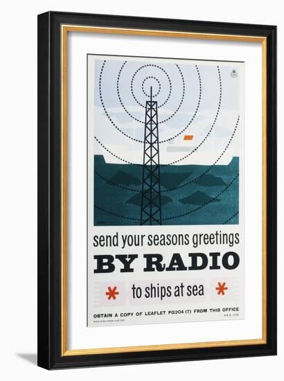 Send Your Christmas Greetings by Radio to Ships at Sea-null-Framed Art Print