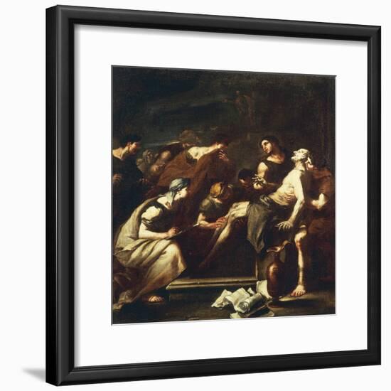 Seneca Dying, Luca Giordano-null-Framed Giclee Print