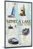 Seneca Lake, New York - Nautical Chart-Lantern Press-Mounted Art Print