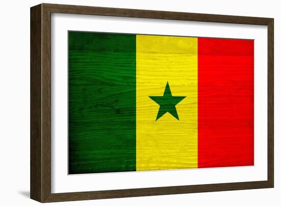Senegal Flag Design with Wood Patterning - Flags of the World Series-Philippe Hugonnard-Framed Premium Giclee Print