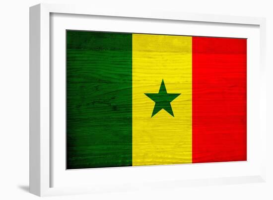 Senegal Flag Design with Wood Patterning - Flags of the World Series-Philippe Hugonnard-Framed Premium Giclee Print