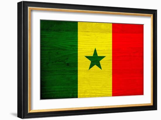 Senegal Flag Design with Wood Patterning - Flags of the World Series-Philippe Hugonnard-Framed Premium Giclee Print