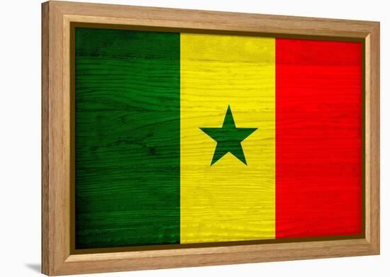 Senegal Flag Design with Wood Patterning - Flags of the World Series-Philippe Hugonnard-Framed Stretched Canvas