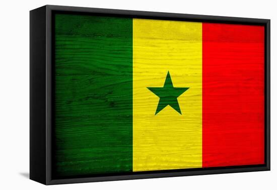 Senegal Flag Design with Wood Patterning - Flags of the World Series-Philippe Hugonnard-Framed Stretched Canvas