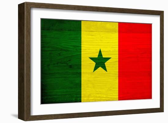 Senegal Flag Design with Wood Patterning - Flags of the World Series-Philippe Hugonnard-Framed Art Print