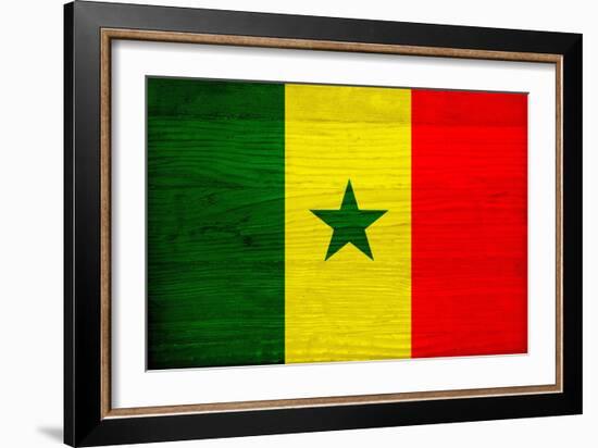 Senegal Flag Design with Wood Patterning - Flags of the World Series-Philippe Hugonnard-Framed Art Print